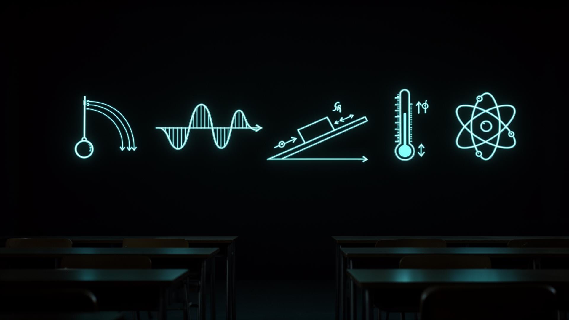 Diagramas de física com estilo holográfico