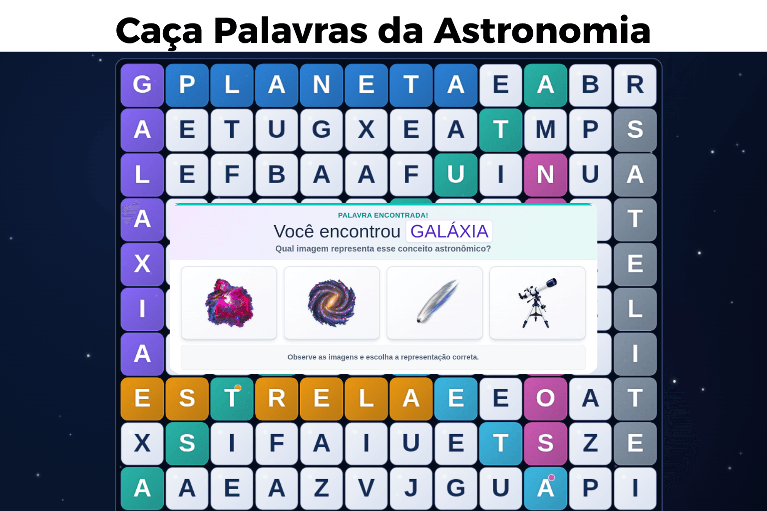 Caça Palavras da Astronomia