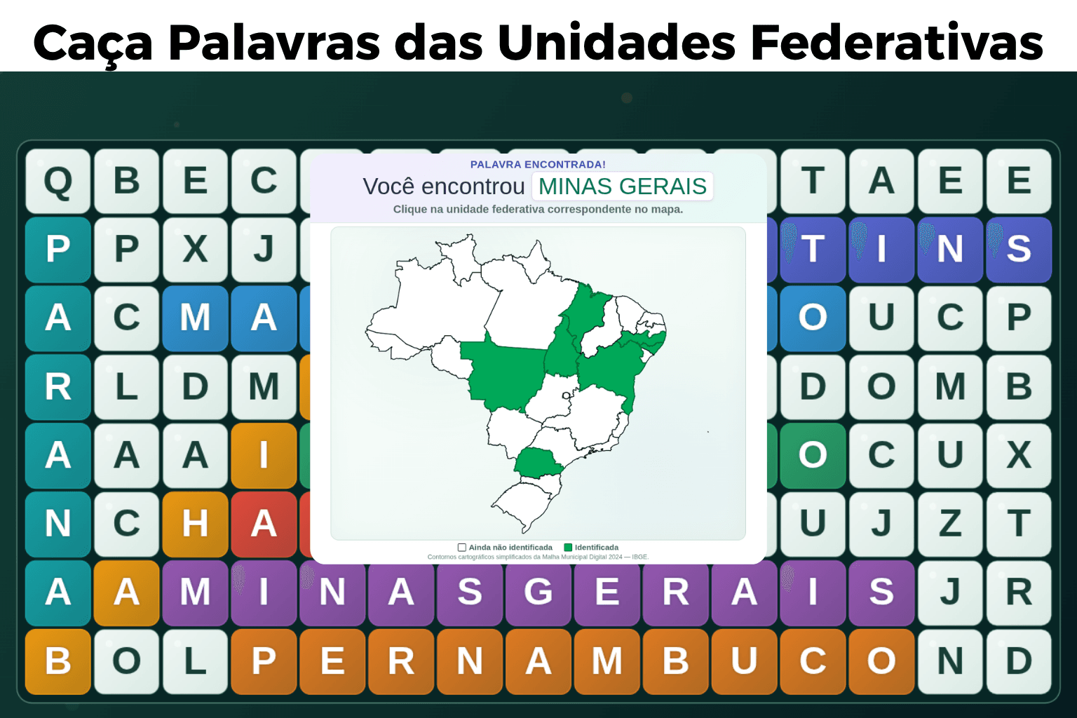 Caça Palavras das Unidades Federativas